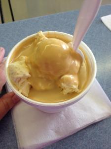 Peanut Butter Ice Cream with Peanut Butter Topping from Buffs in Brookville, PA