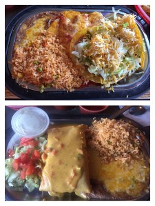 Top: my "Number 1" Bottom: dads Chimichanga lunch special