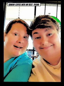 My BFF and I at Sunday coffee